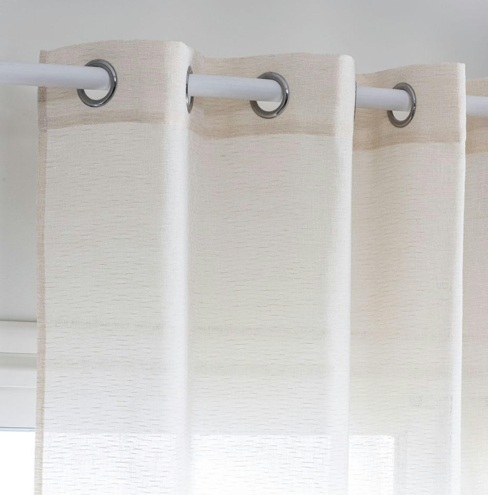 LEON - Rideau voilage à œillets écru à l'unité 140x250