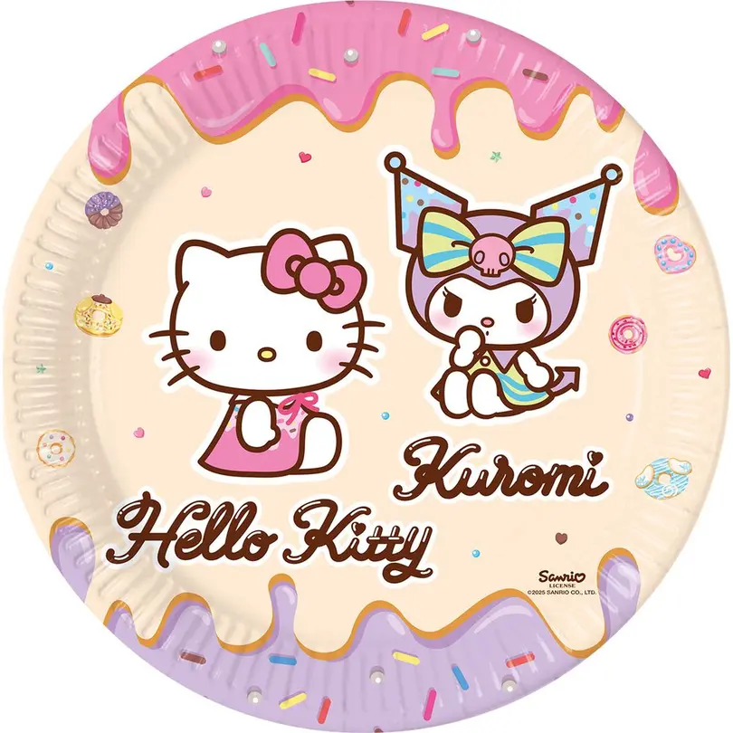 Flacher Teller 8er-Set Hello Kitty