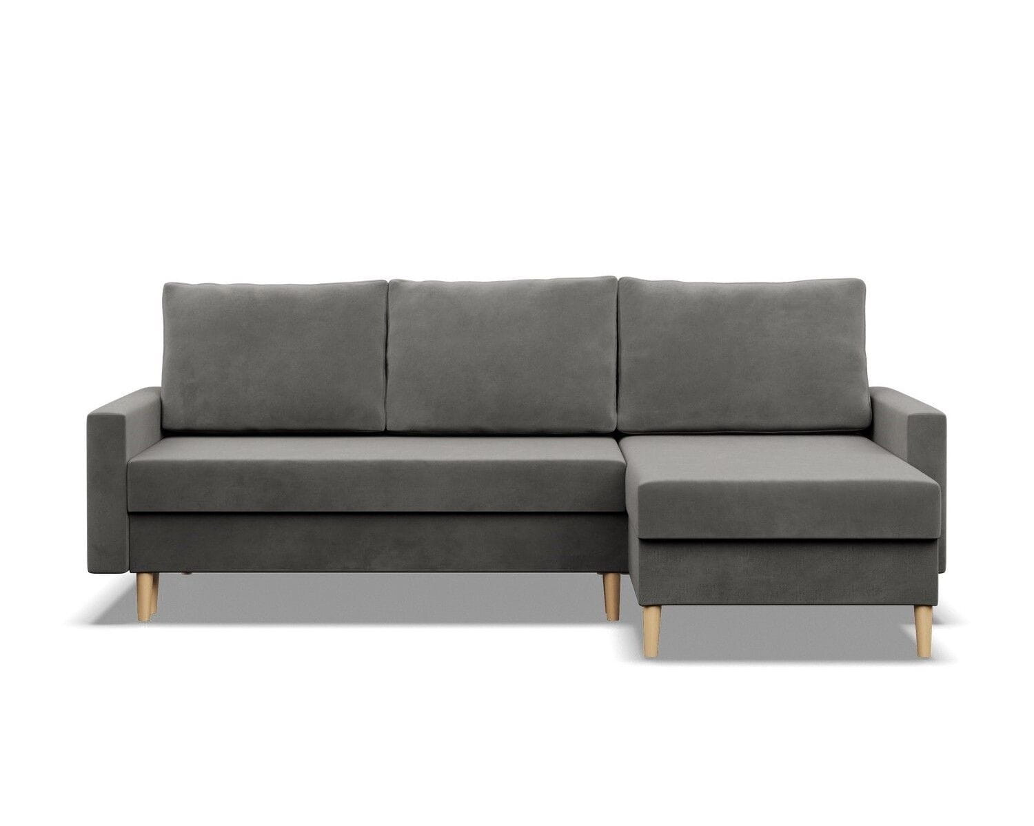 Narożnik uniwersalny, MILO, velvet, 223x140x92 cm, jasny szary | TYLETEGOTU