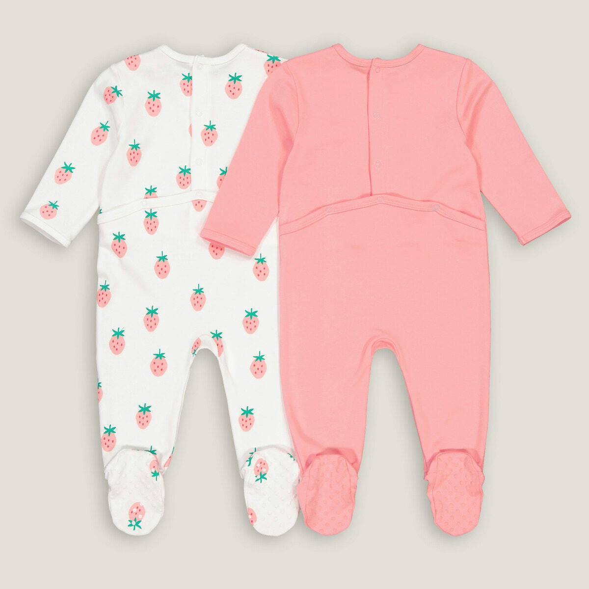 Lot de 2 pyjamas 1 pièce, imprimé fraises
