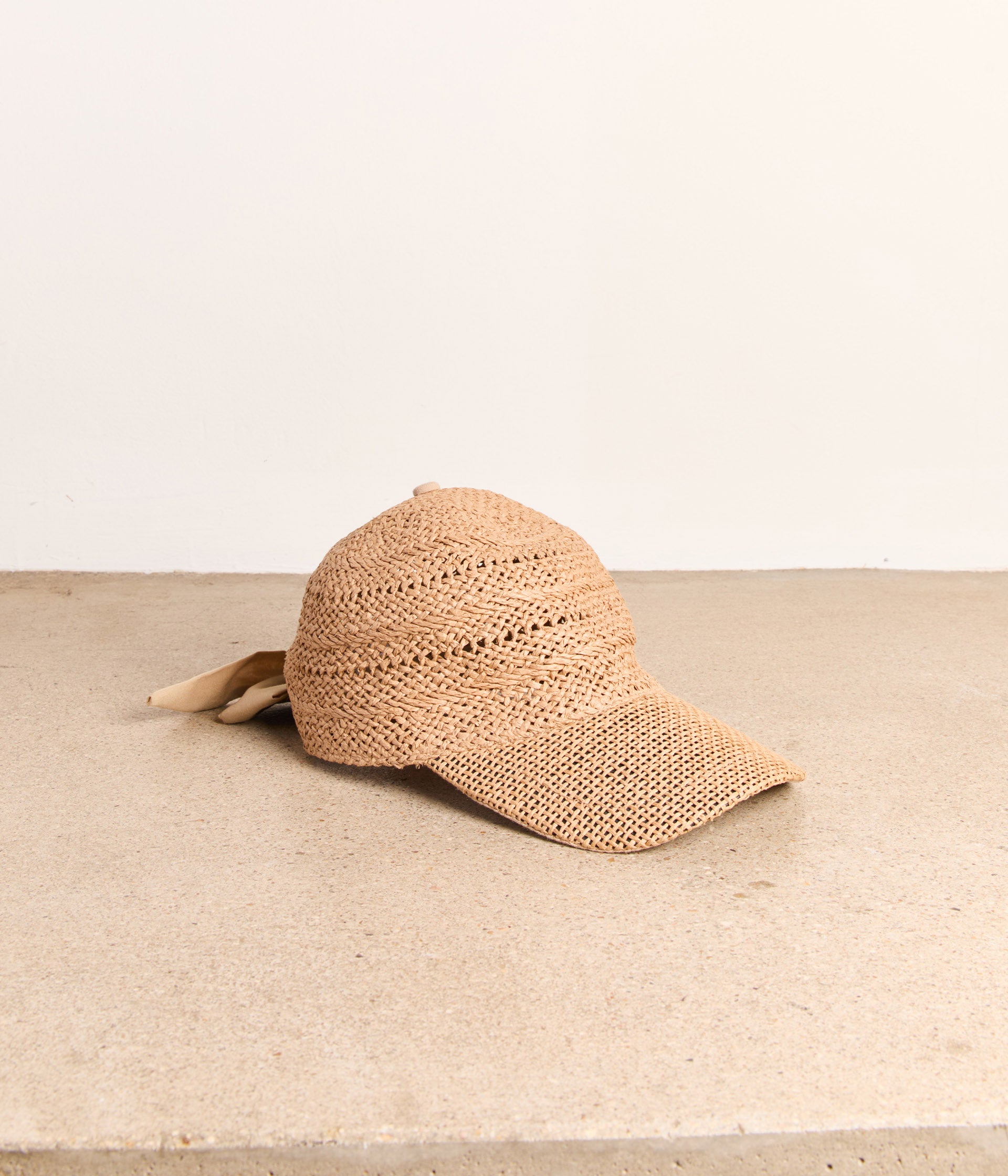 Casquette beige ajourée Tia