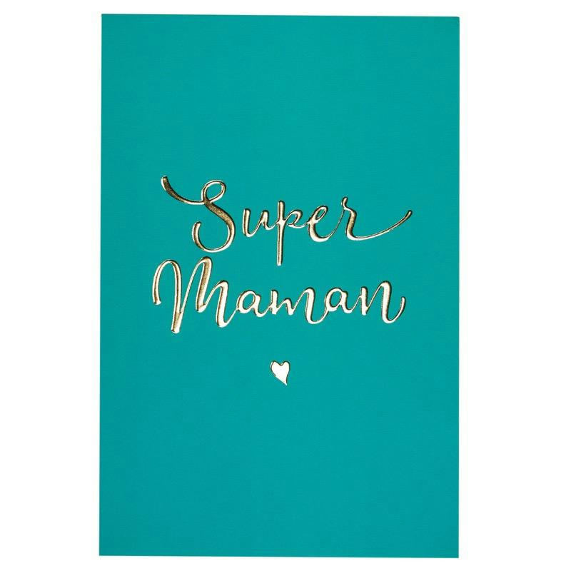 - Carte super maman lettres dorées