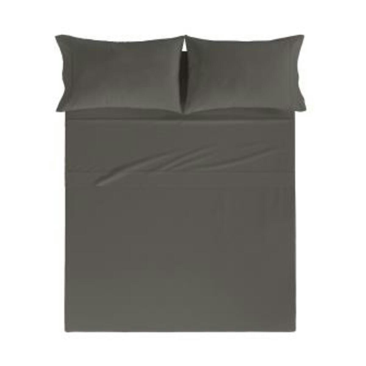 PURE DDL - Drap de lit en coton percale anthracita 160x280