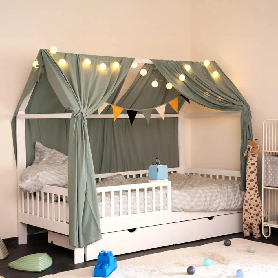 HOME DELUXE Kinderbed STAR LAND Wit met Lades