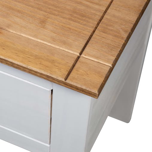 NNEVL Bedside Cabinet White 46x40x57 cm Pine Panama Range