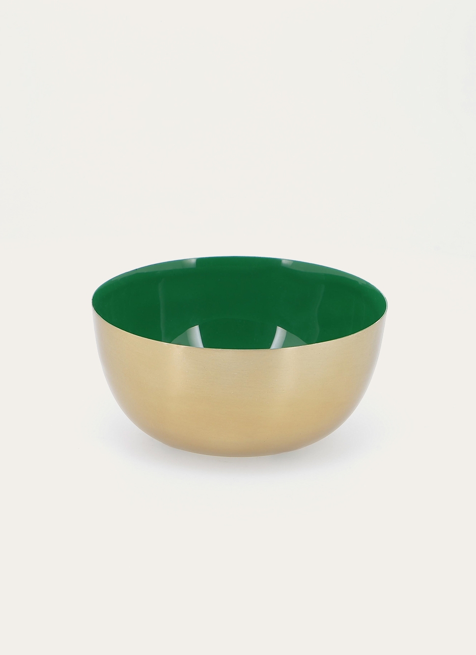 COUPELLE EN MÉTAL DORÉ AVEC INTÉRIEUR LAQUÉ VERT PAON