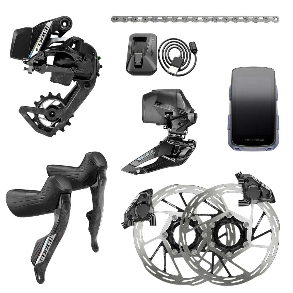 Sram Force e-Tap AXS E1 2x Hidro Flat Mount CL With Hammerhead Karoo groupset