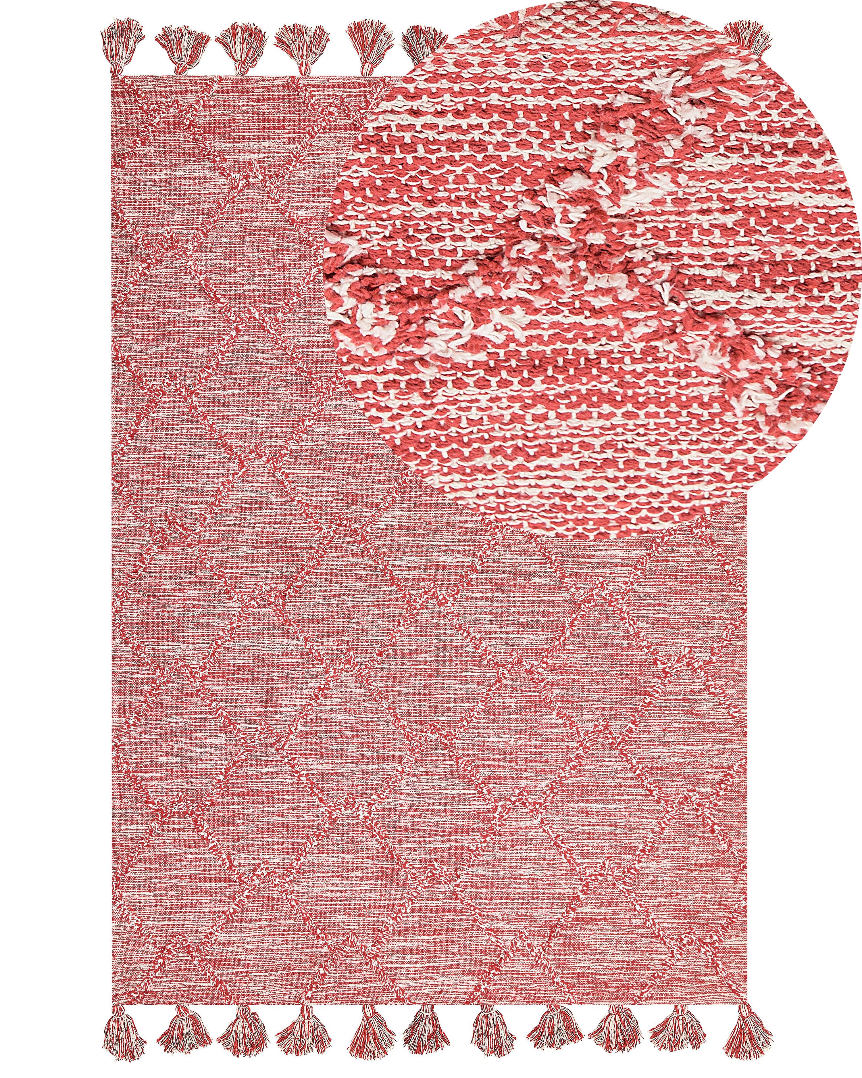 Rug NIGDE Red 140 x 200 cm Cotton