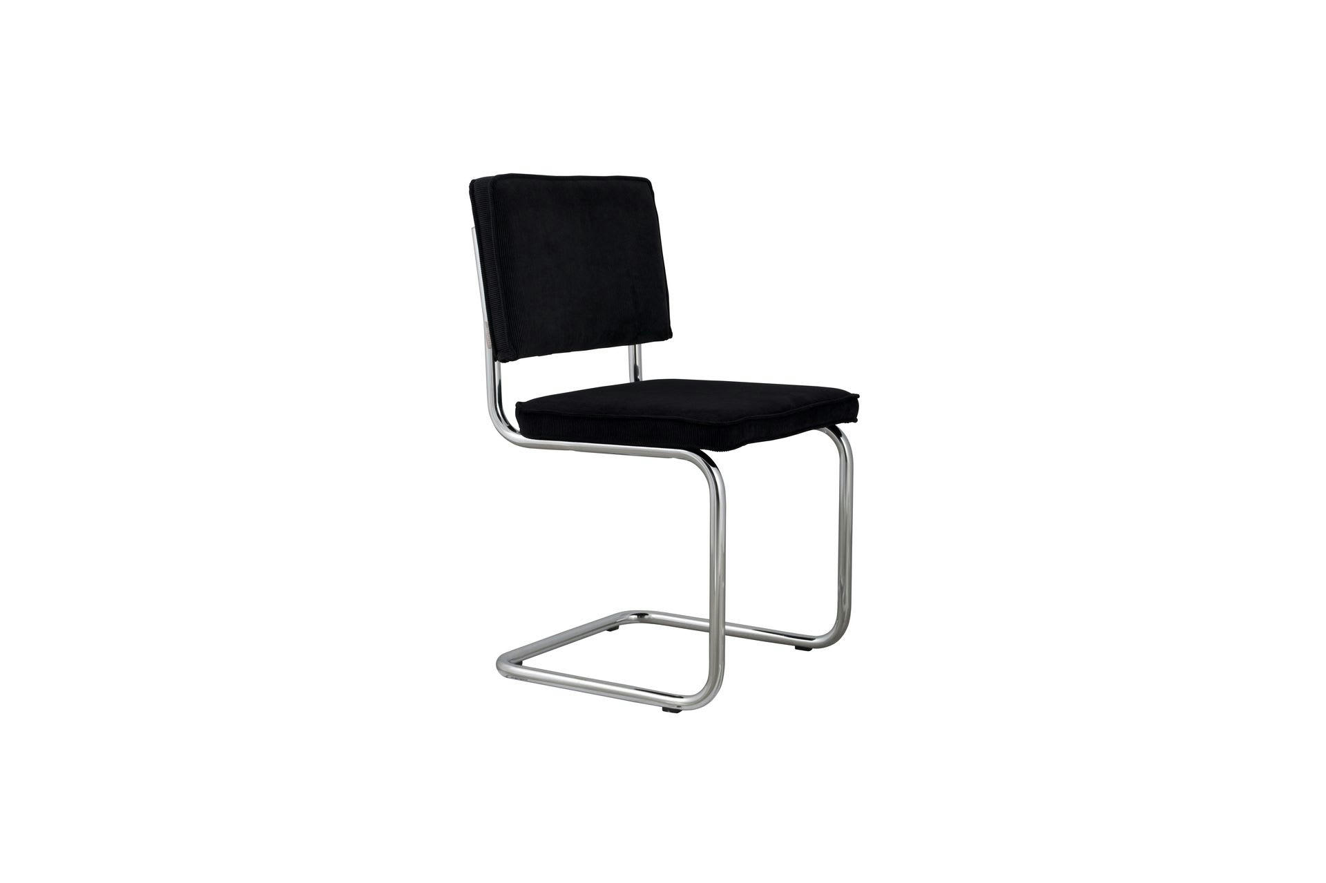 RIDGE RIB - Chaise en tissu noir