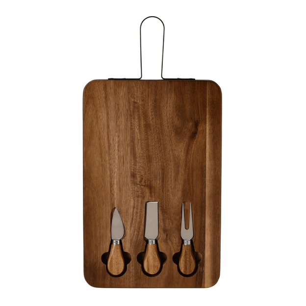 KIT UTENSÍLIOS PARA QUEIJOS 4 PEÇAS ACÁCIA TIMBRE