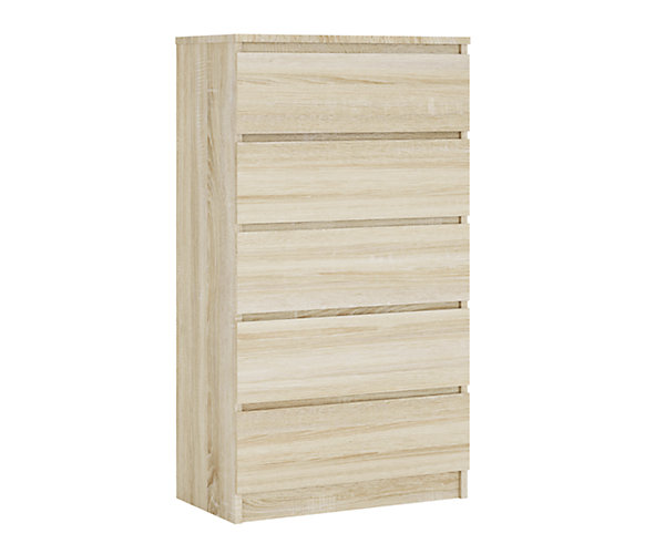 Commode 5 Tiroirs, Chêne Sonoma, 70 X 39 X 125 Cm