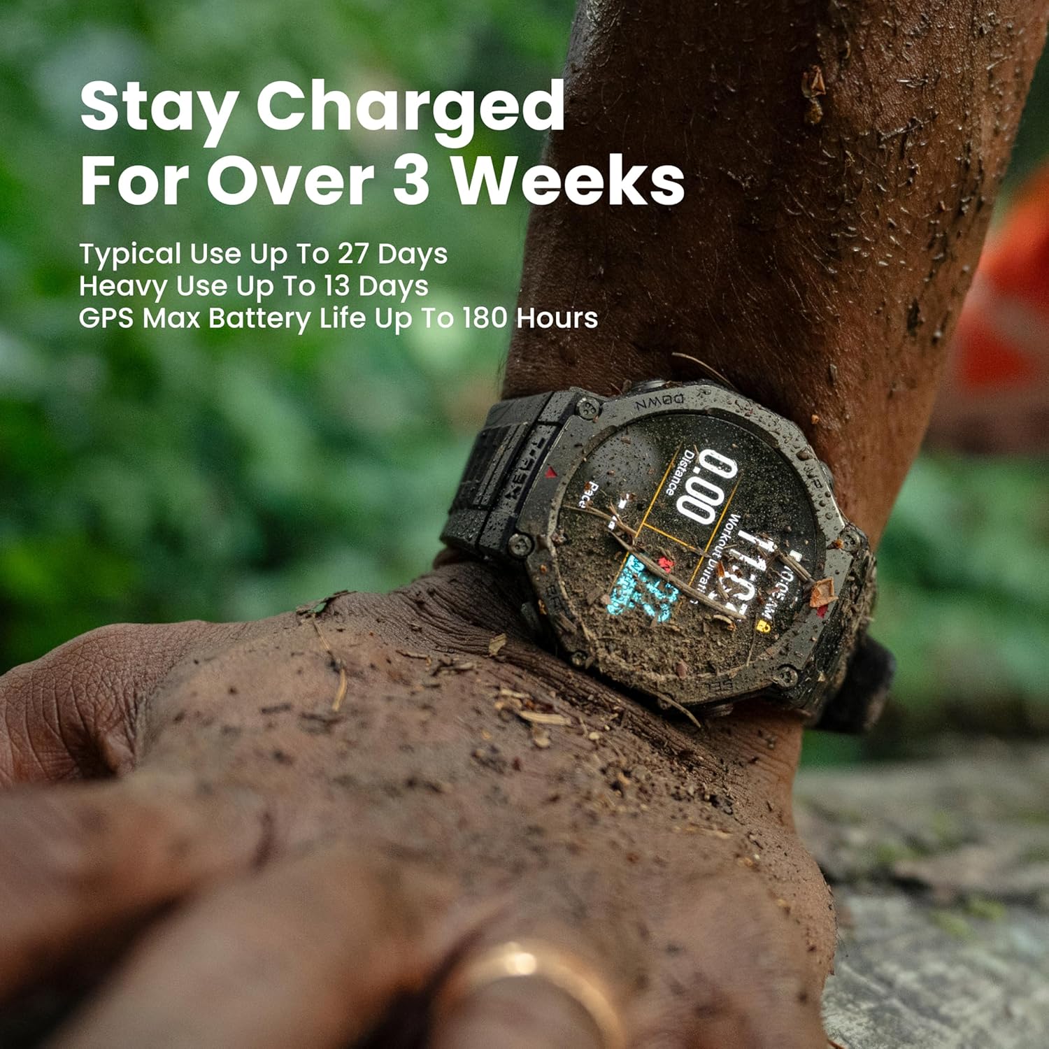 Amazfit T-Rex 3 Rugged/Military Smart Watch 48mm  GPS (with Privacy)  Offline Maps  Long Battery Life 328 Feet Water-Resistant  170 Fitness/Sport Modes  AI  Voice Control  for Android or iPhone  Black