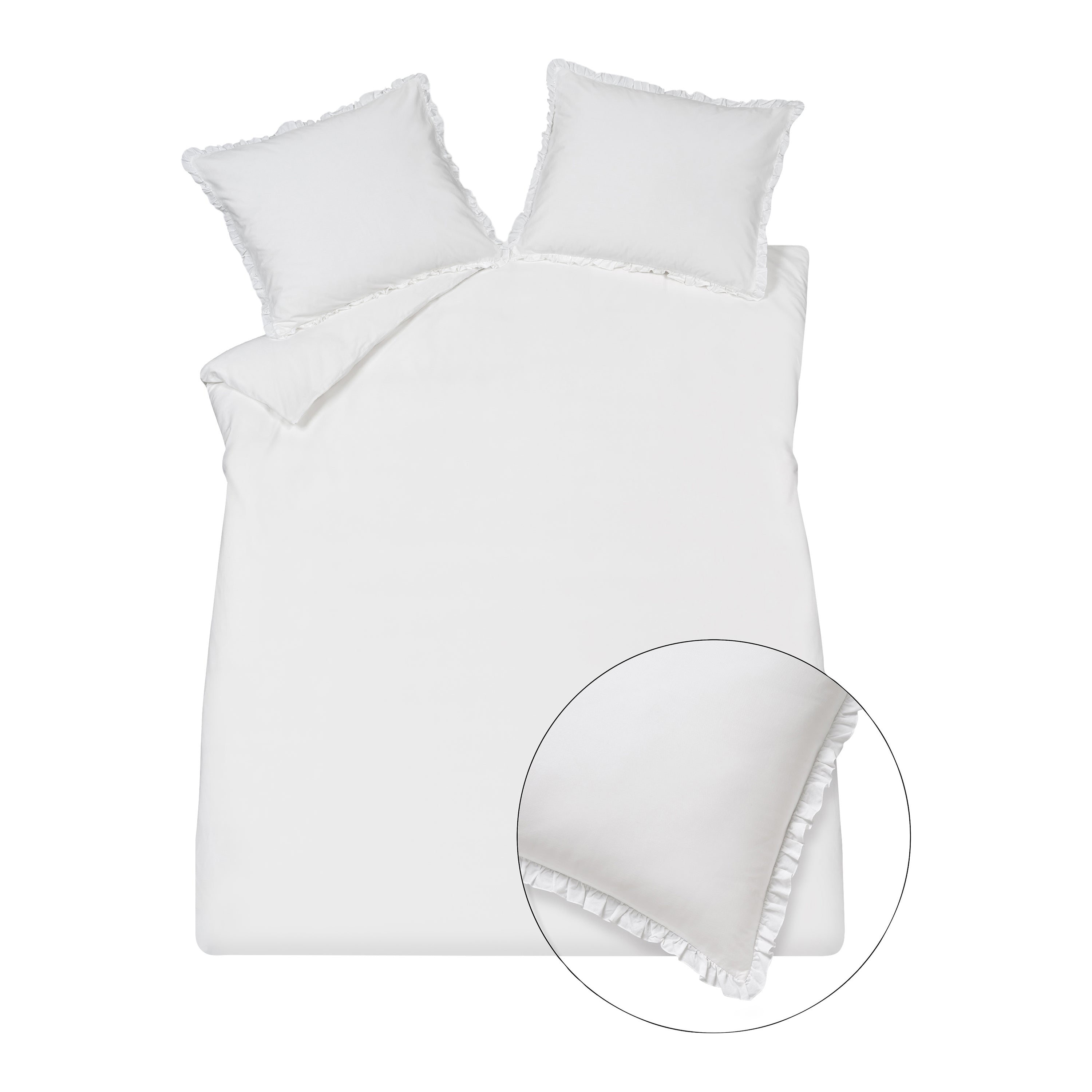 Vandyck Pure Ruffle Dekbedovertrek 140 x 200/220 cm - Wit