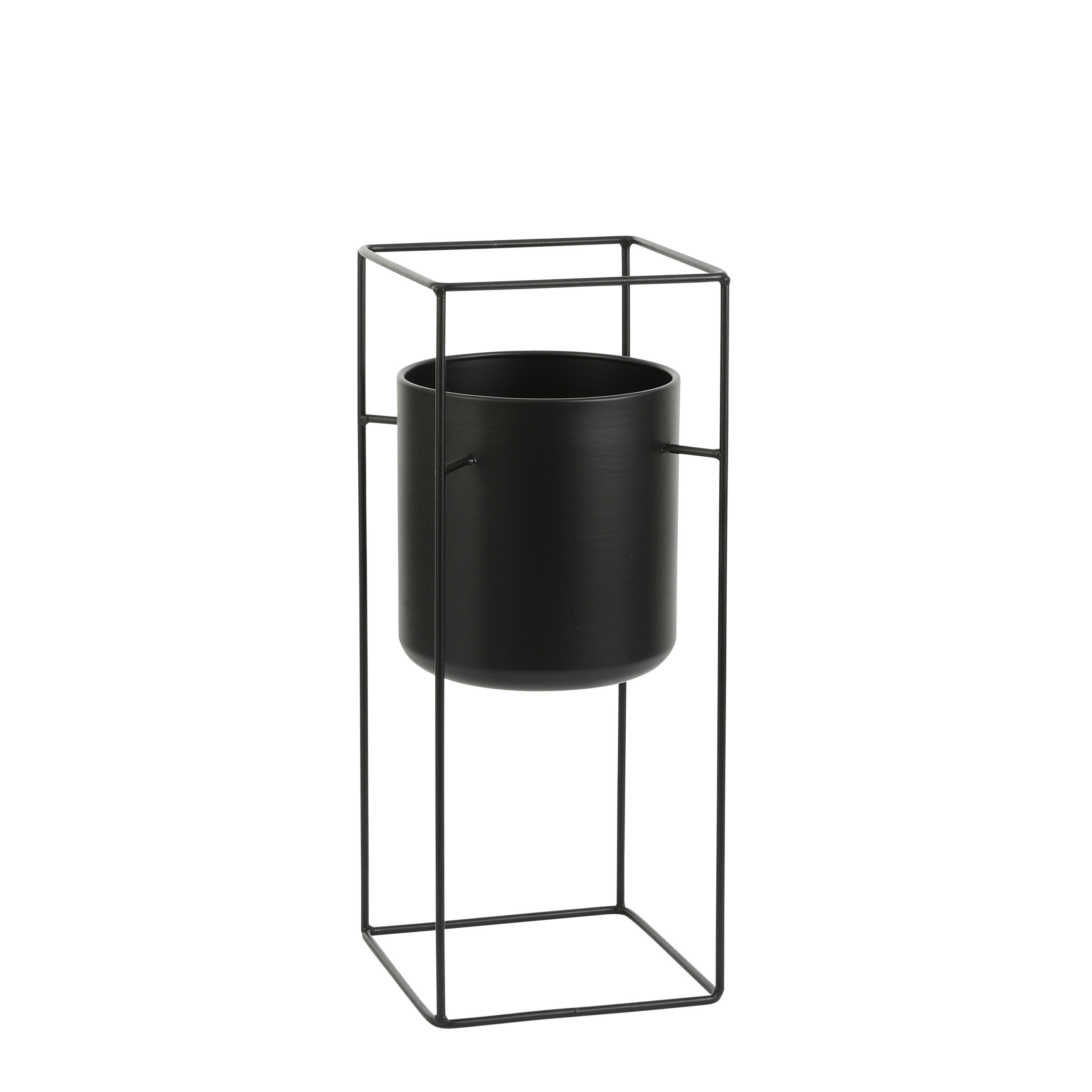 PORTE - Cache-pot et pieds en métal noir H50