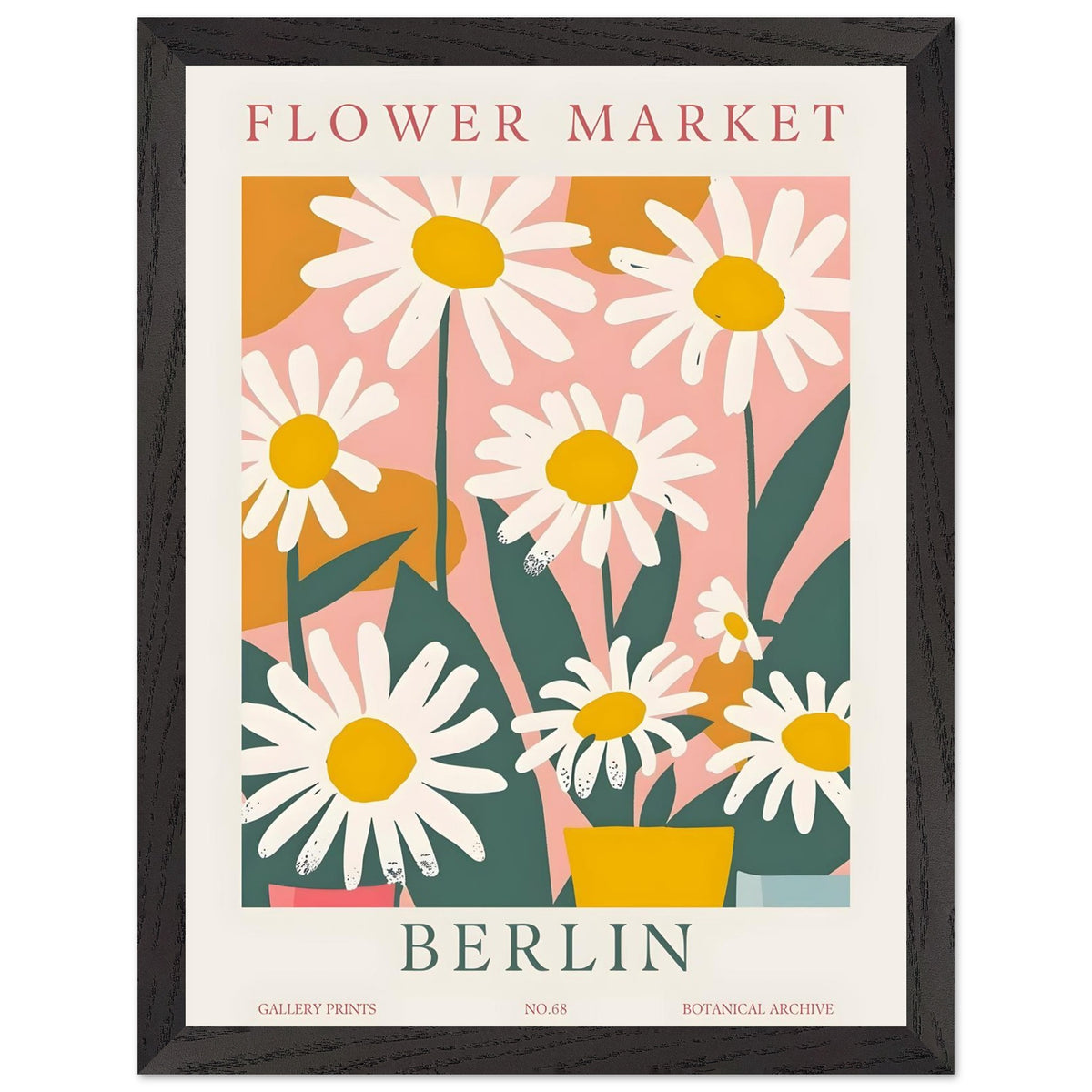 Artfulprints Poster met Lijst Flower market - Berlin II  - 30x40 cm - Meerkleurig