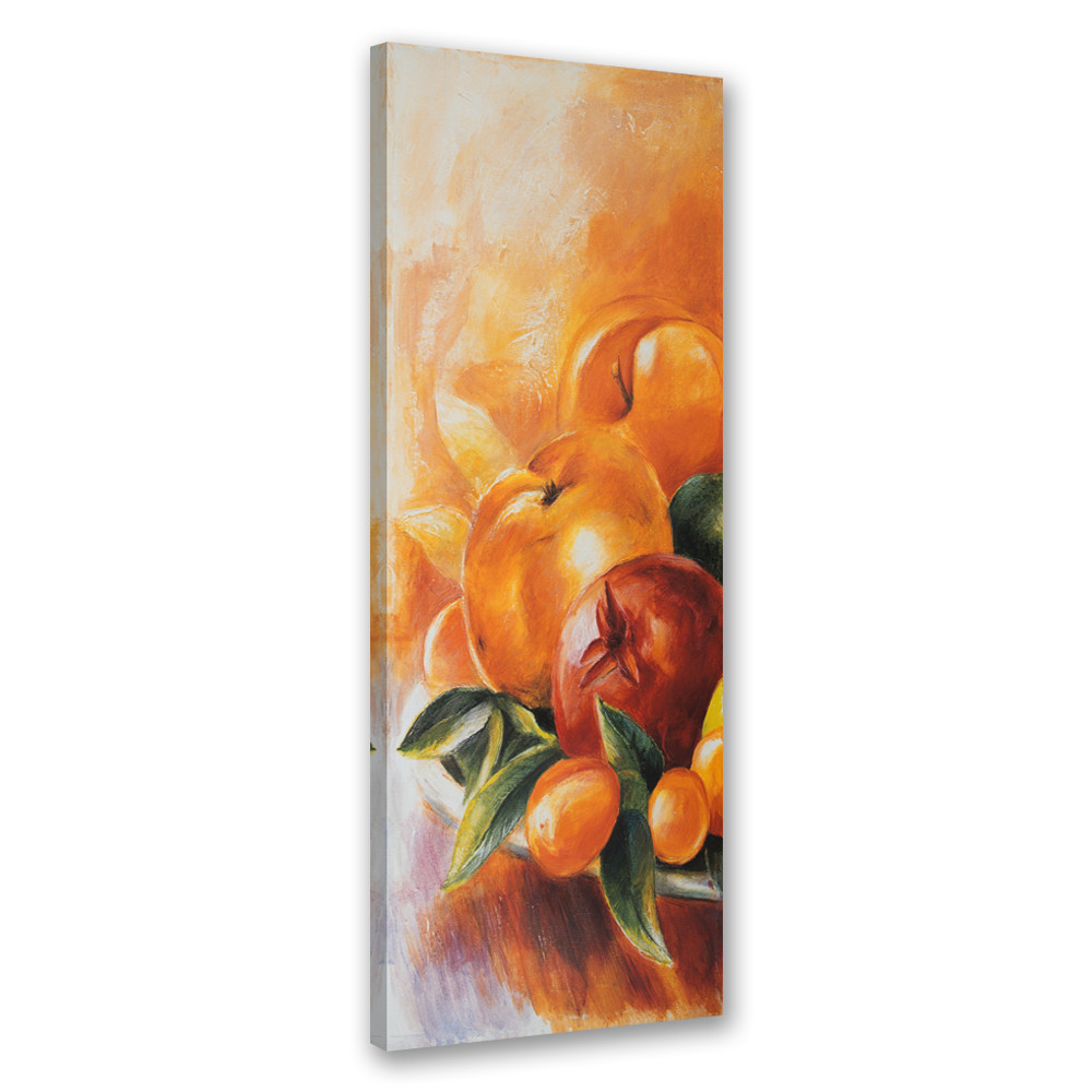 Feeby Obraz na płótnie, Świeże owoce malowane 30x90