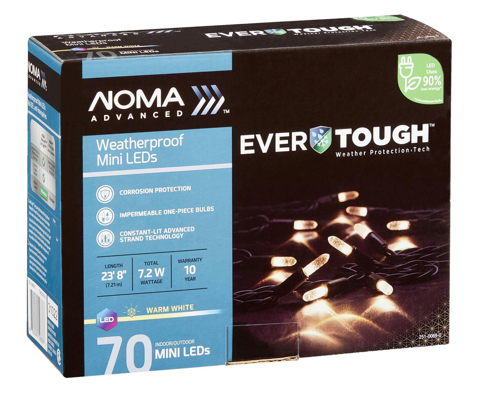 NOMA Advanced EverTough 70 Mini LED Lights, Warm White