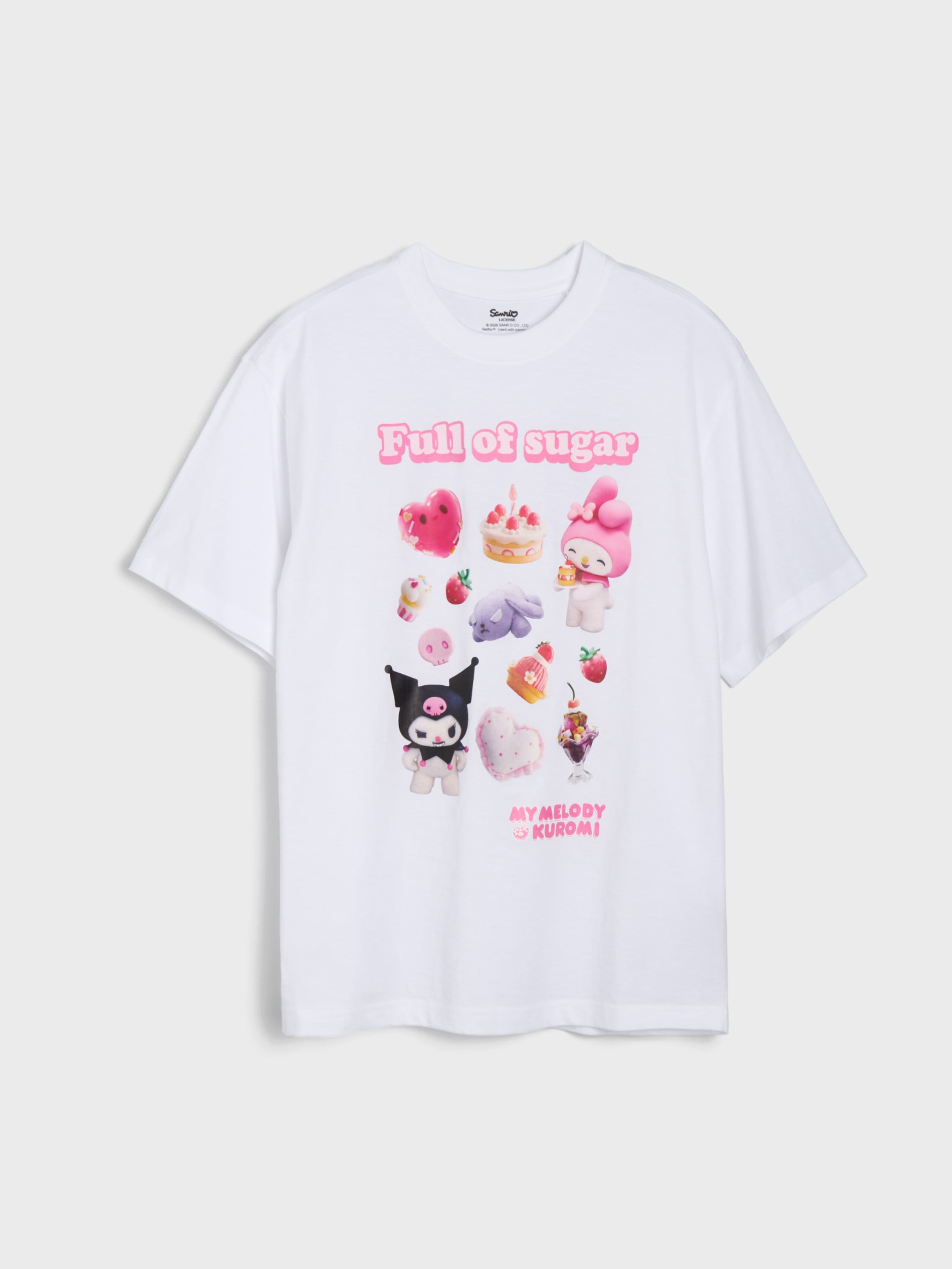 Bawełniana koszulka oversize z nadrukiem My Melody and Kuromi