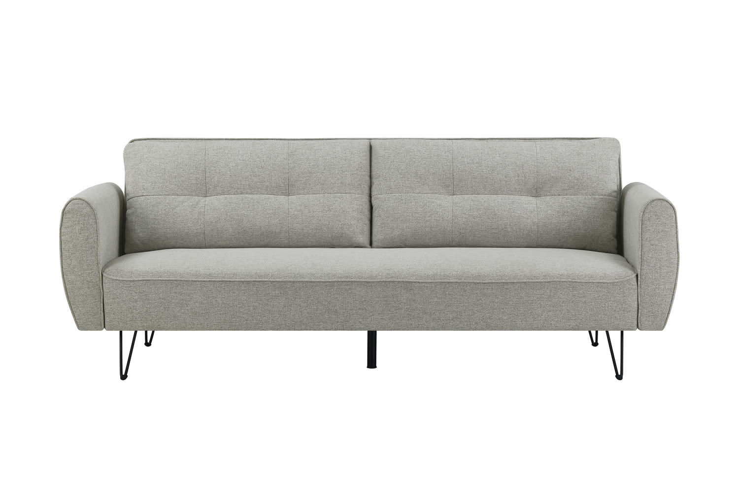 SOHO - Canapé design convertible 3 places en tissu gris clair