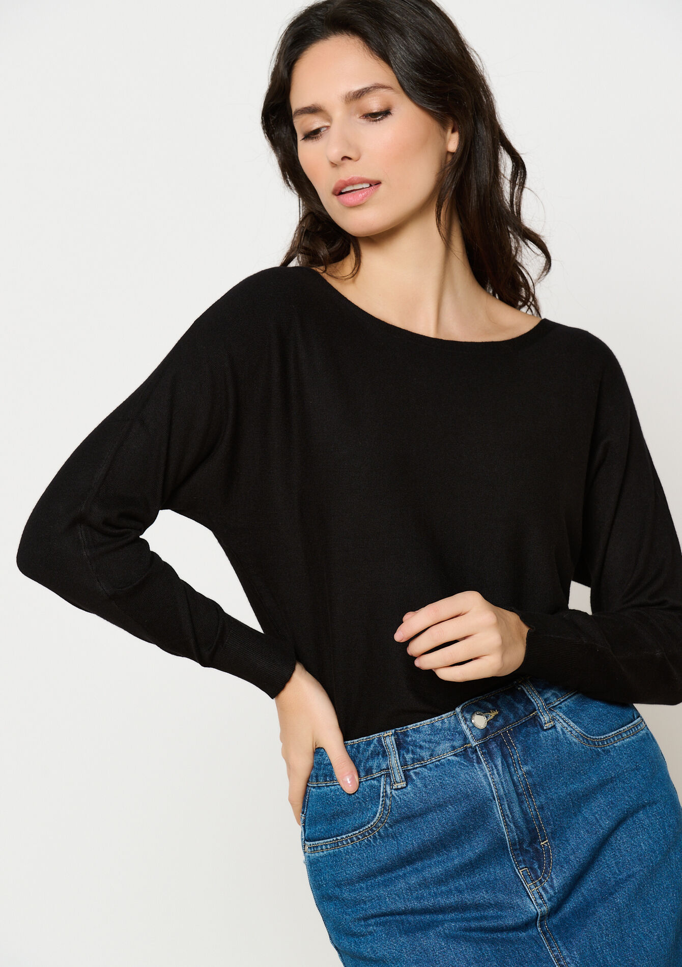 Trui met vleermuismouwen