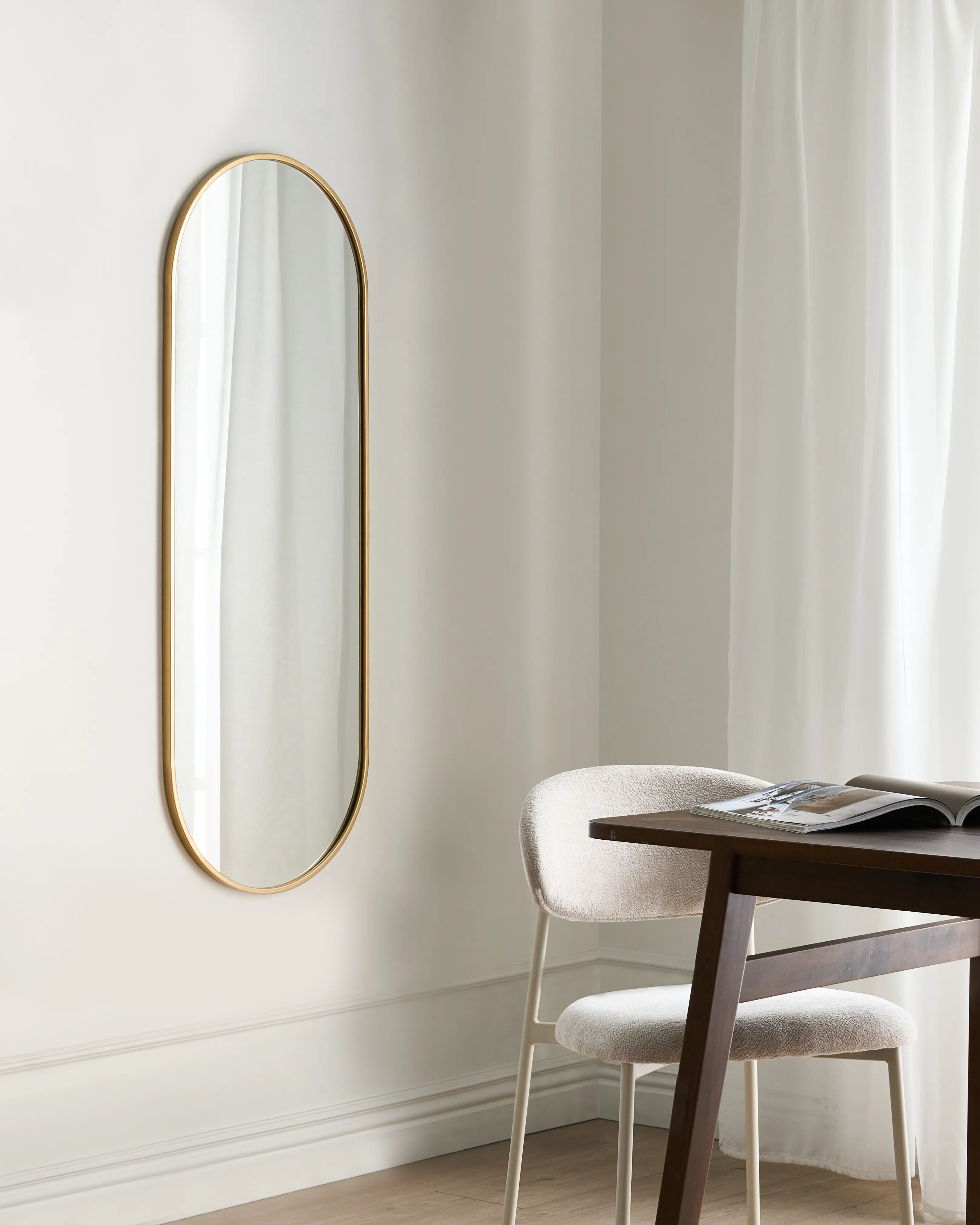 Wall Mirror AZEVILLE 46 cm 122 cm Metal Gold