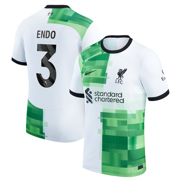 Wataru Endō Liverpool Nike 2023/24 Away Stadium Replica Player Jersey – White