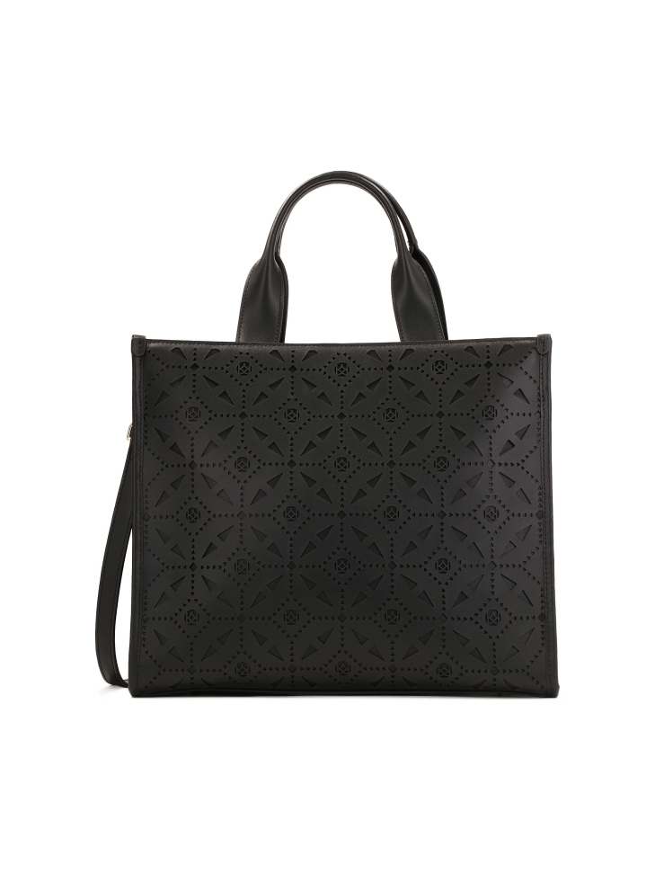 Large handbag with openwork pattern