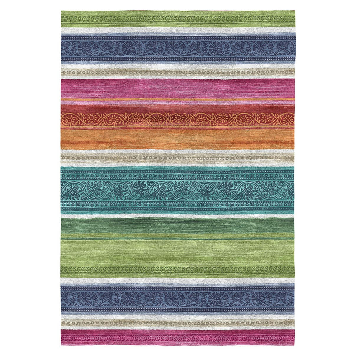 CLARISSA - Tapis décoratif en coton en impression digital multicolore 120x170