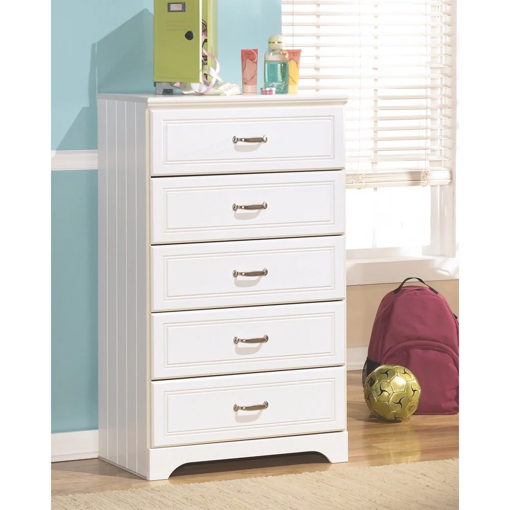 Signature Design by Ashley Lulu White Five-drawer Chest