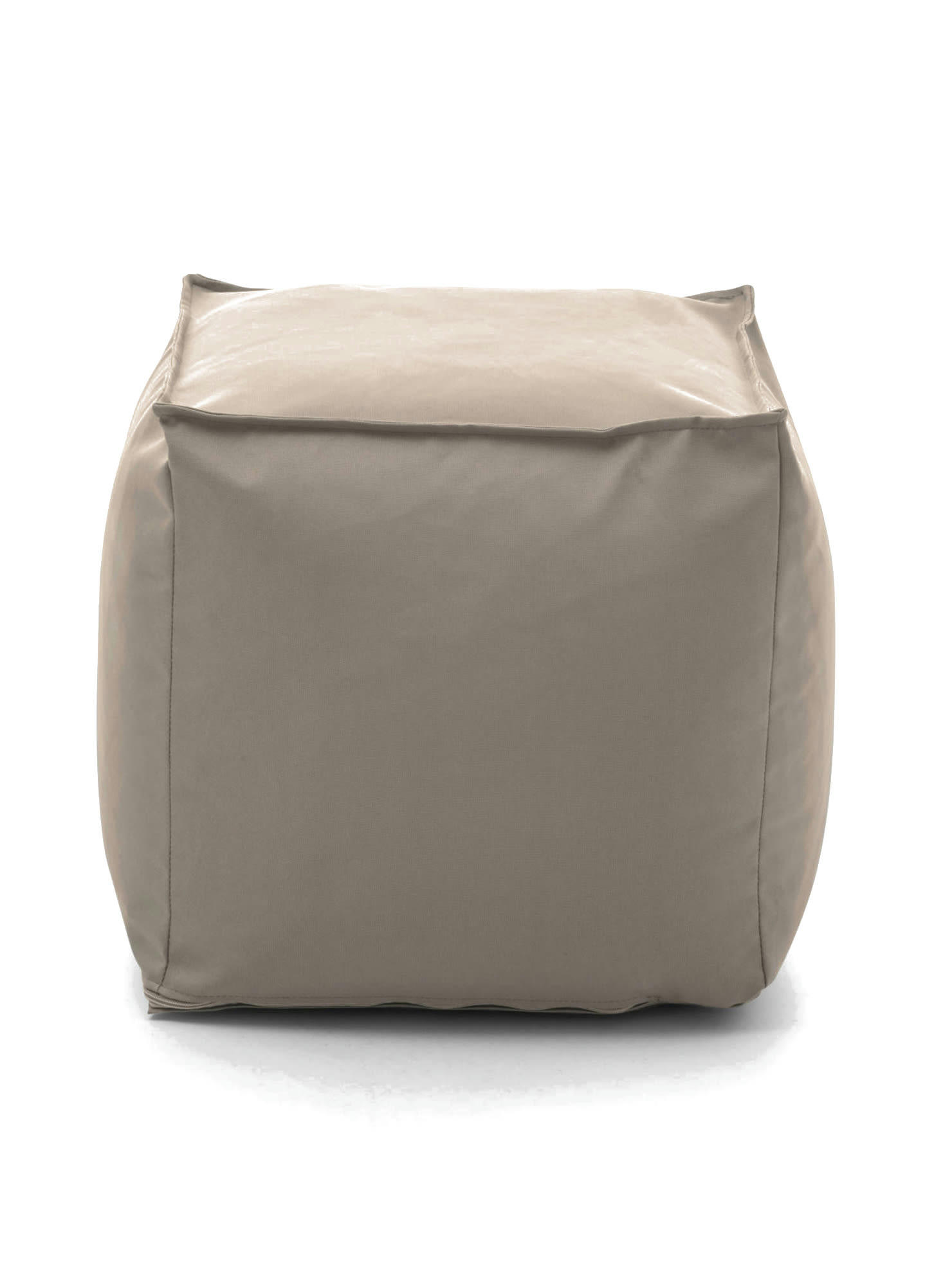 ANNALAURA - Pouf en tissu beige