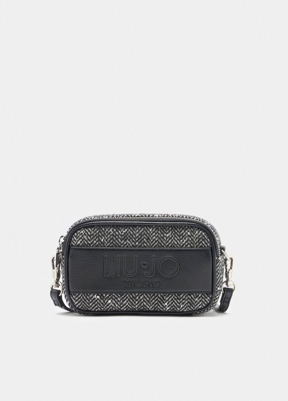 Borsa piccola chevron con paillettes