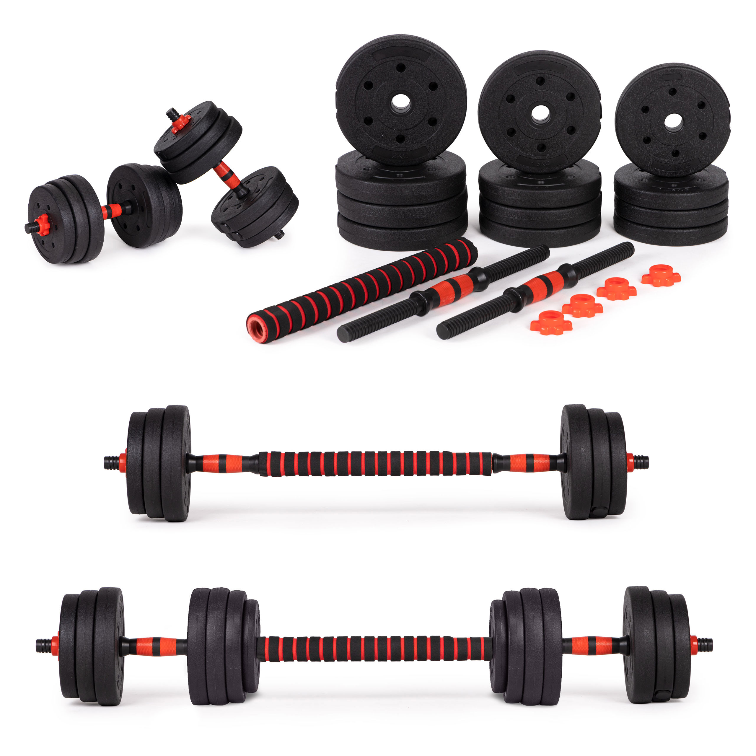 Hantle regulowane 2x10 kg sztanga zestaw 20 kg