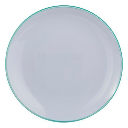 TALERZ Aura PLASTIKOWY biały/miętowy 25,1 cm z polistyrenu