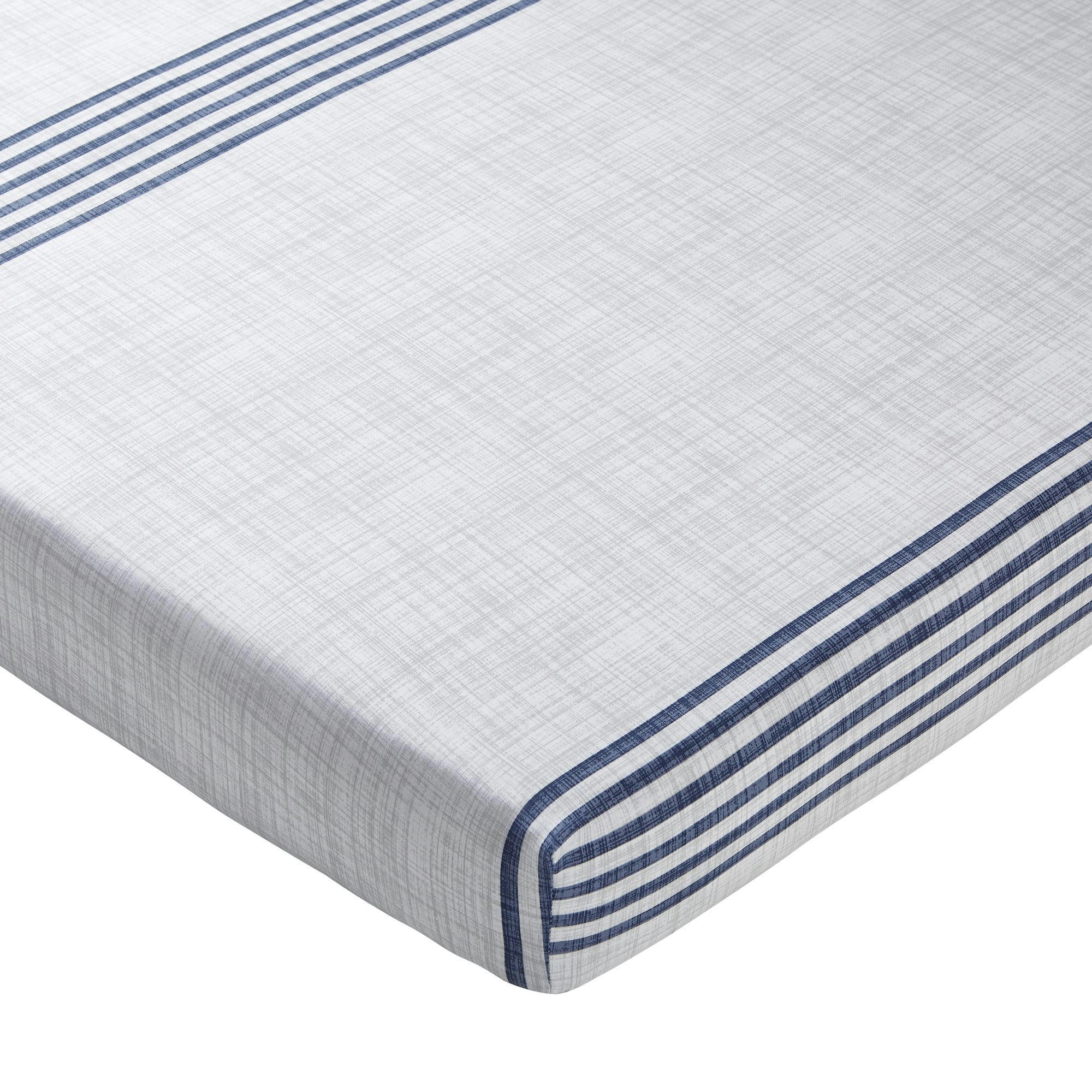 PLONGEON - Drap-housse 160x200x28 bleu marine en coton