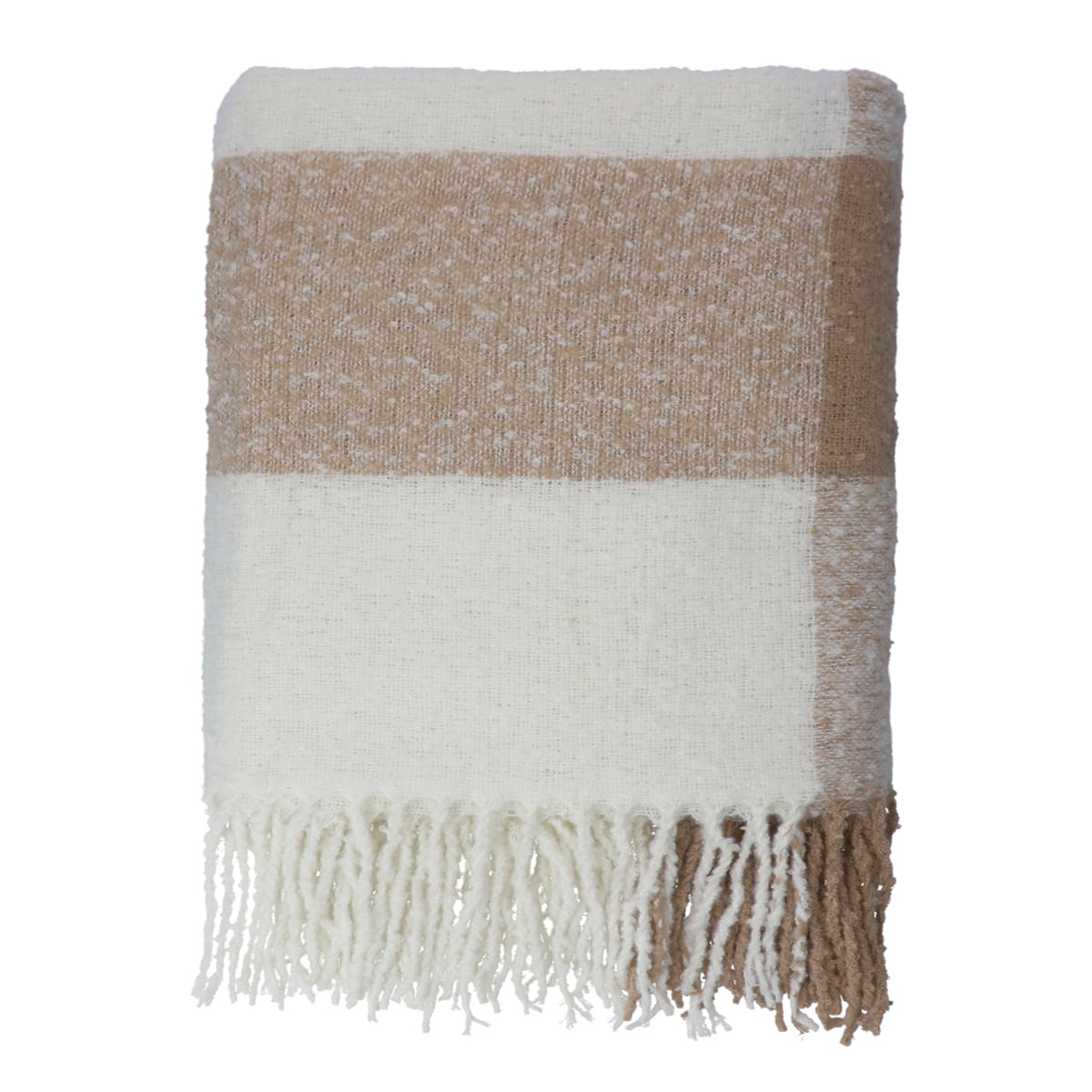 Koc ALLORA z przędzy boucle ecru 130x170cm