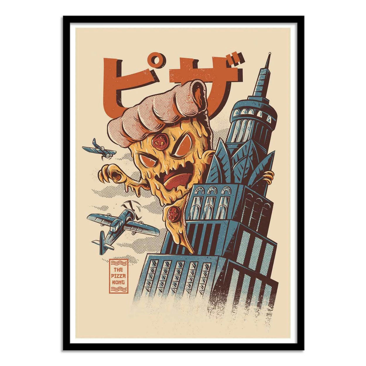 ILUSTRATA - PIZZA KONG - Affiche d'art 30 x 40 cm