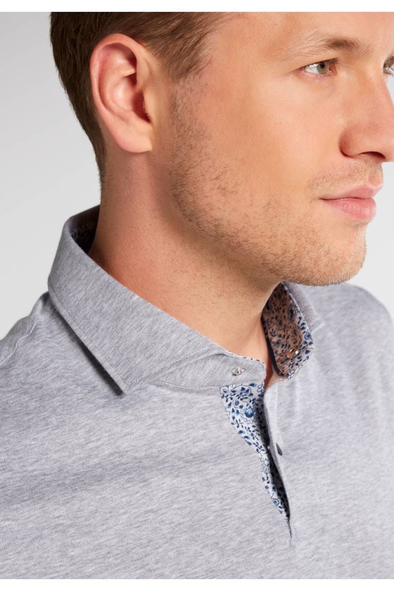 ETERNA Slim Fit Jerseyhemd grau, Einfarbig