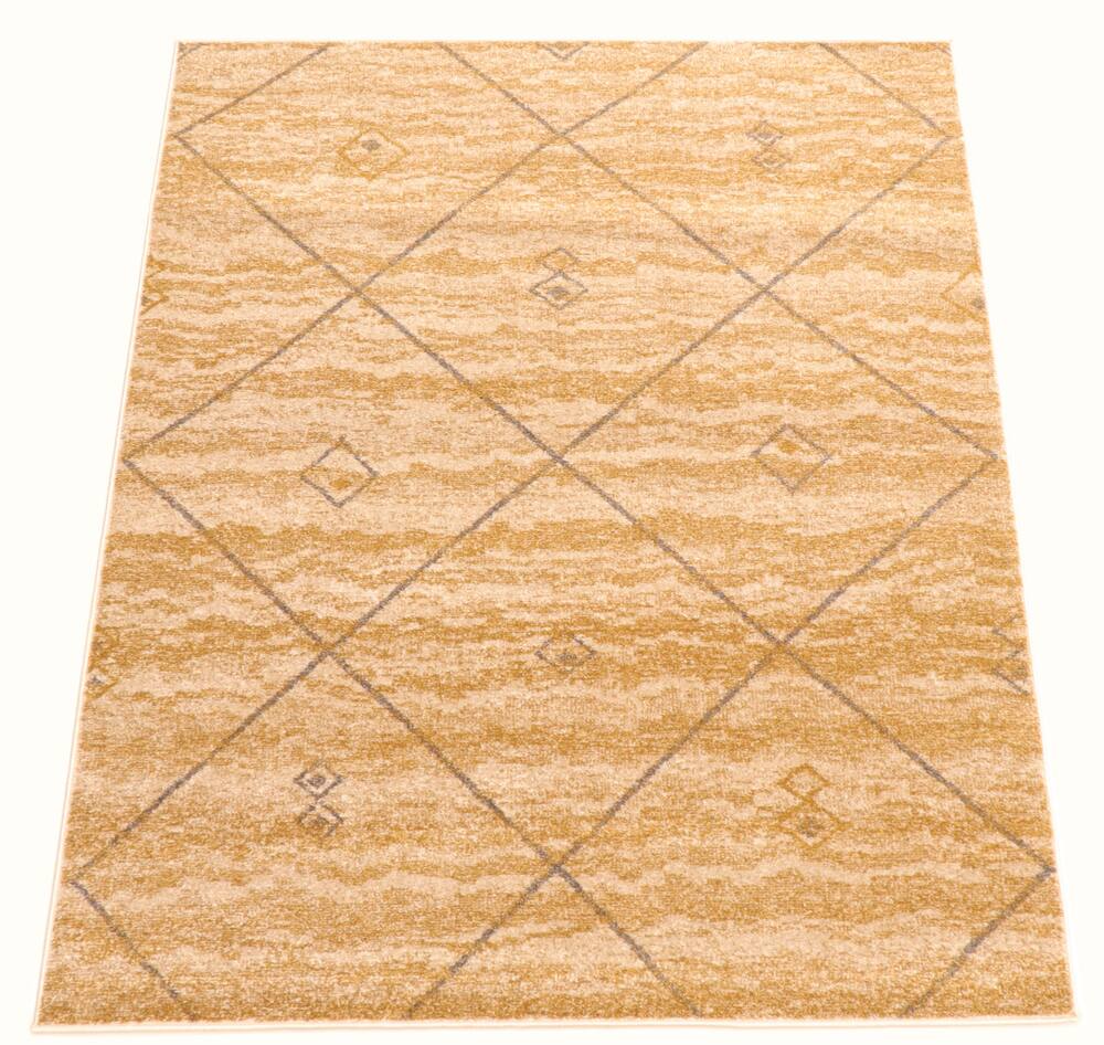 ECARPET Devos Indoor Geometric Area Rug, Ivory/Gold, Assorted Sizes