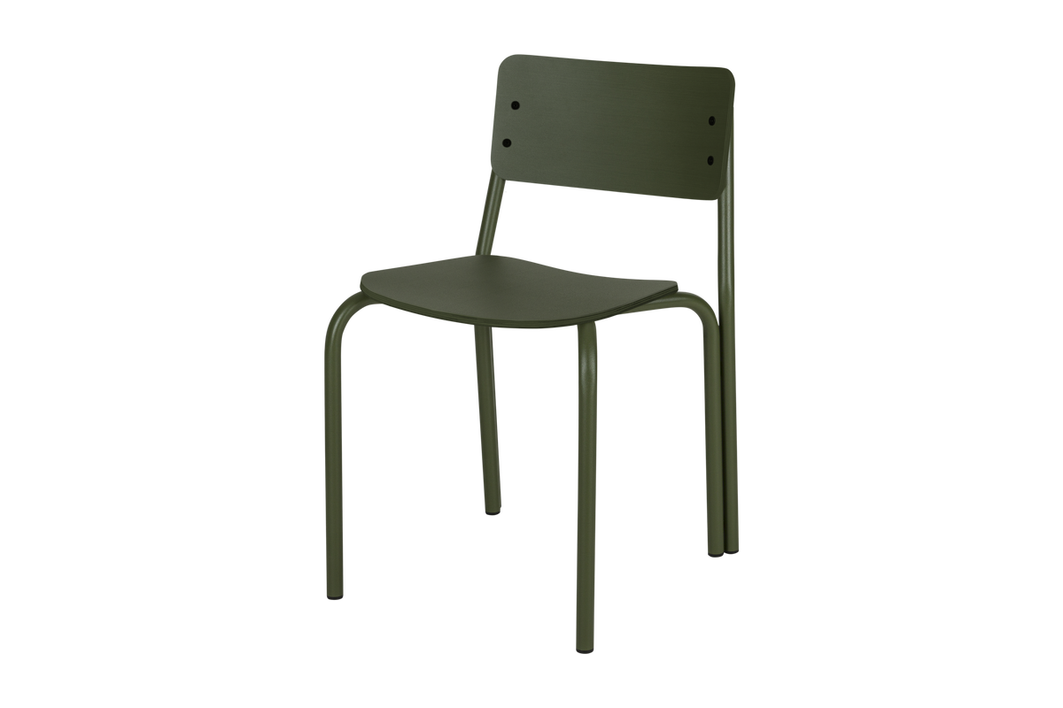 noo.ma Kei Chair - Forest Green plywood eetkamerstoel, 44,5 cm zithoogte