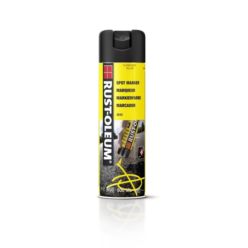 Peinture aérosol de marquage fluorescente jaune 0,5 L RUST-OLEUM
