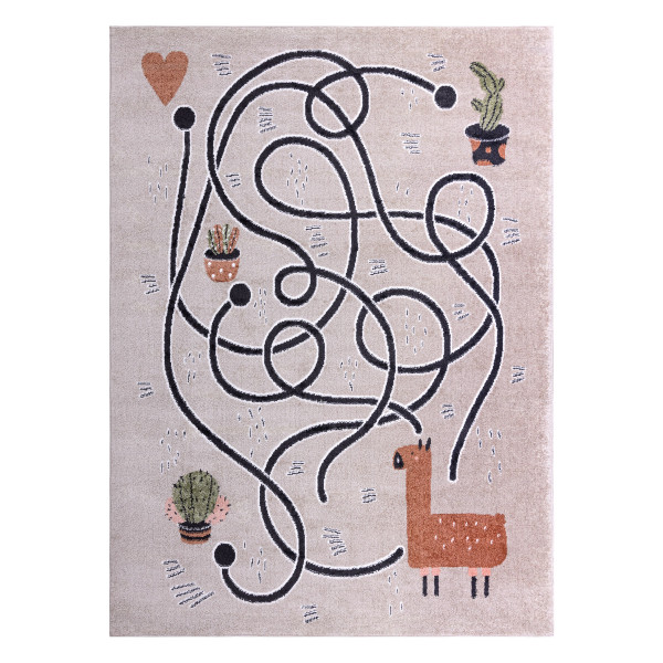 Dywan FUN Game dla dzieci, gra, lama beż 80x150 cm
