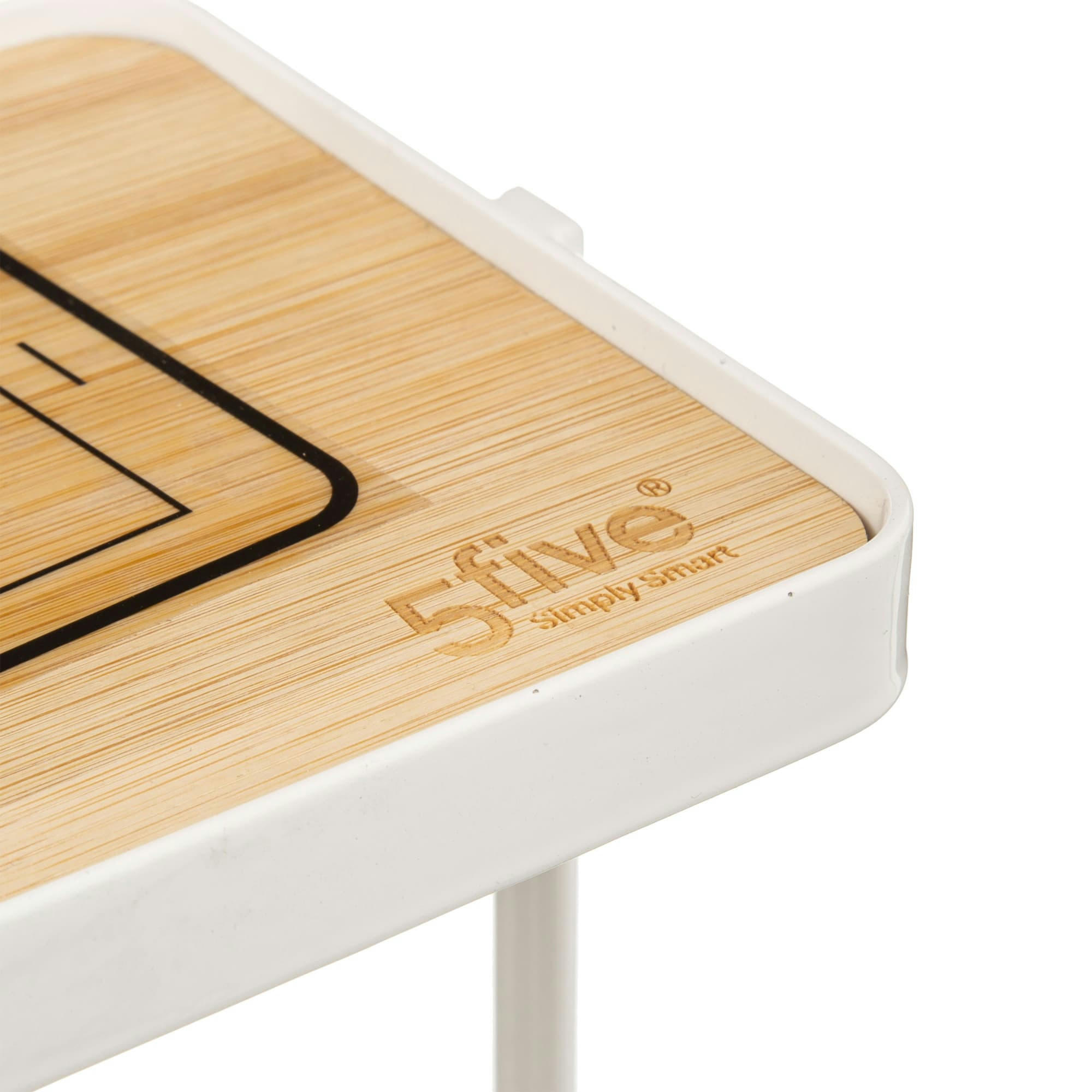 - Dérouleur papier WC avec réserve métal blanc et bois