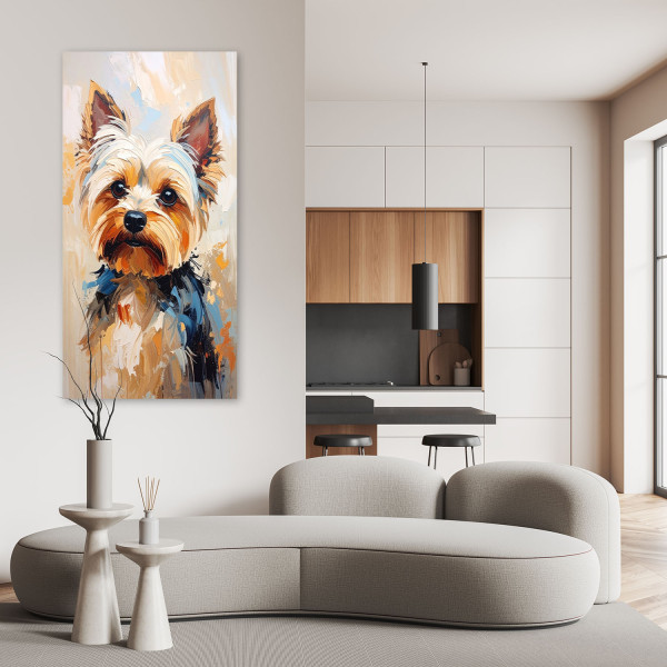 Obraz nowoczesny do salonu biura, Yorkshire terrier Pies Zwierzę 40x80