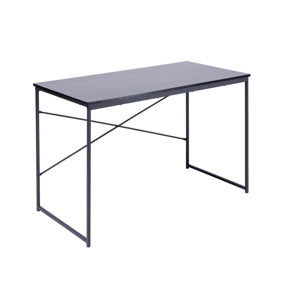 Bureau rectangulaire Delta métal et bois noir 120x60xH75cm