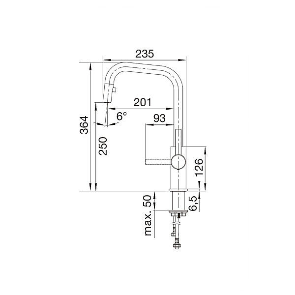 Mitigeur évier avec douchette inox brossé Blanco 526614 jandora-s