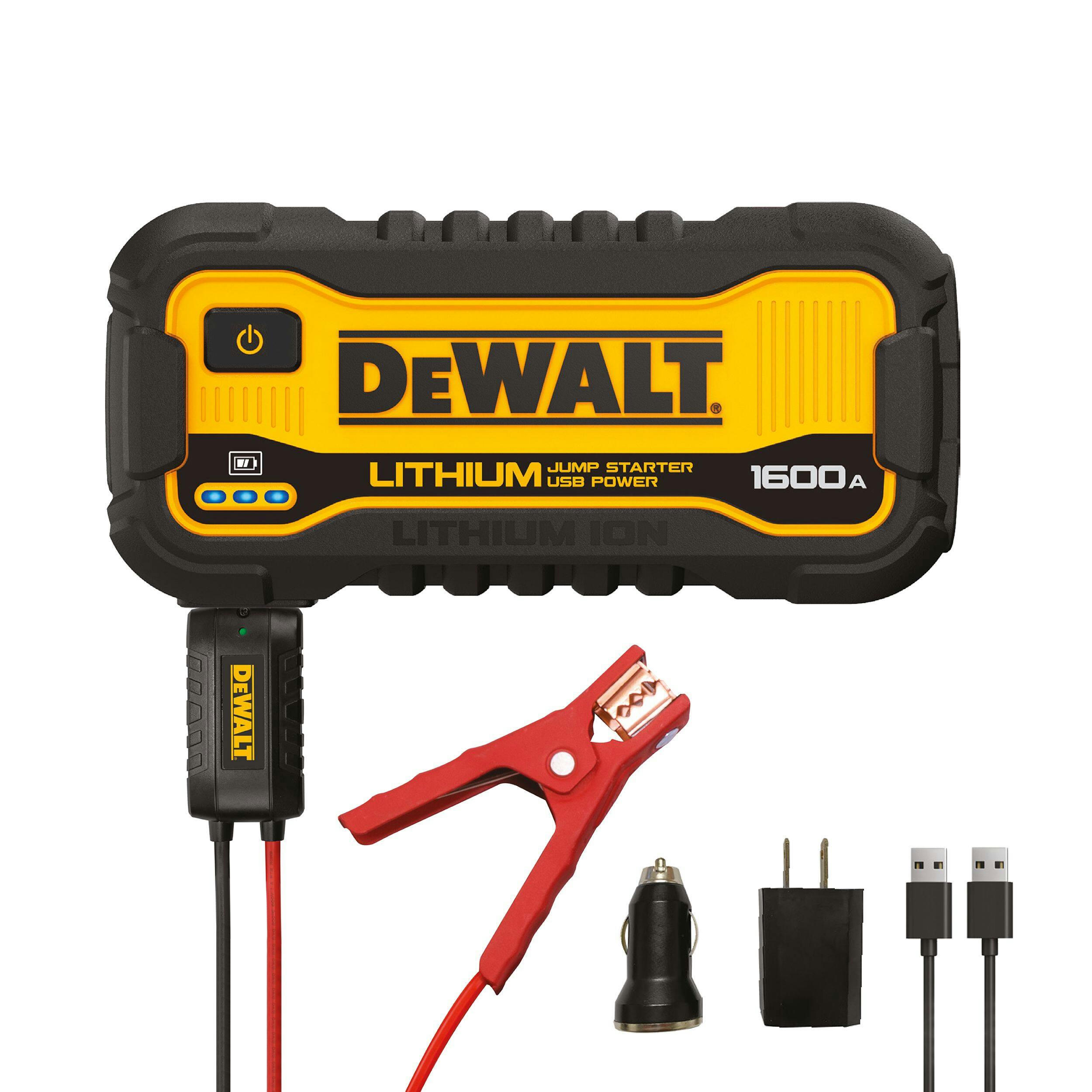 DEWALT DXAELJ16 Lithium Booster Pack/Jump Starter with USB Power Bank, 1600A