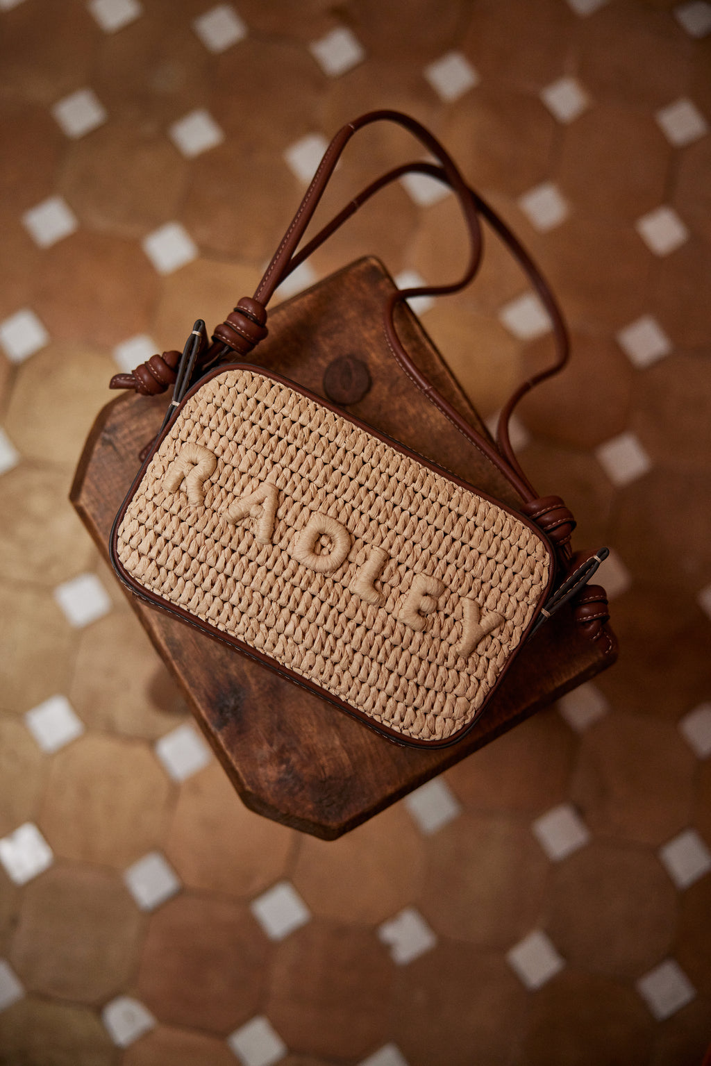 The Camden - Raffia - Small Ziptop Shoulder