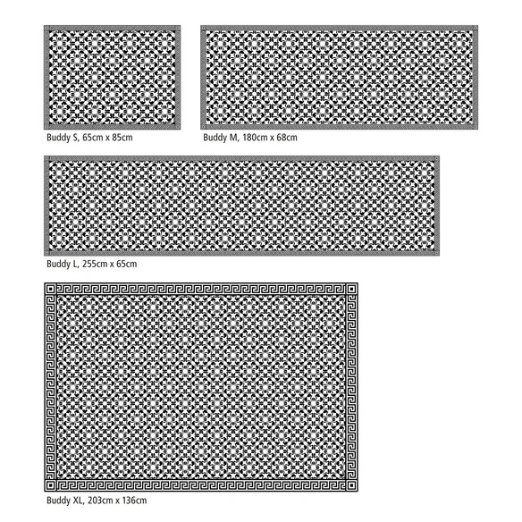 Vinyl Teppich »Lotta«, BxL:203 cm x 136 cm, schwarz|weiß
