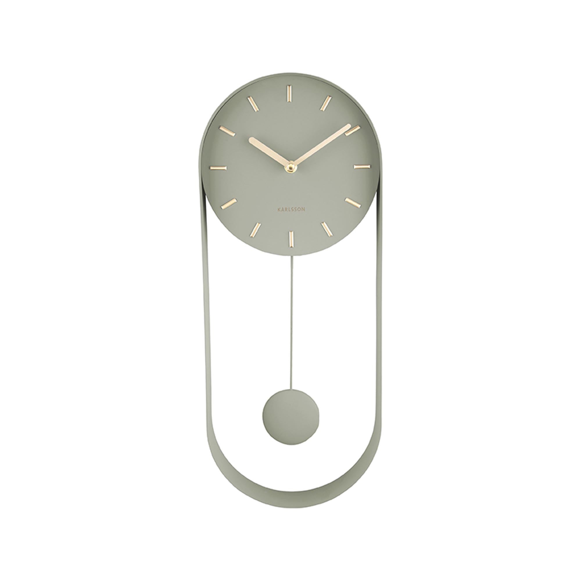 Karlsson wandklok Pendulum Charm - groen - 4.8x20x50cm