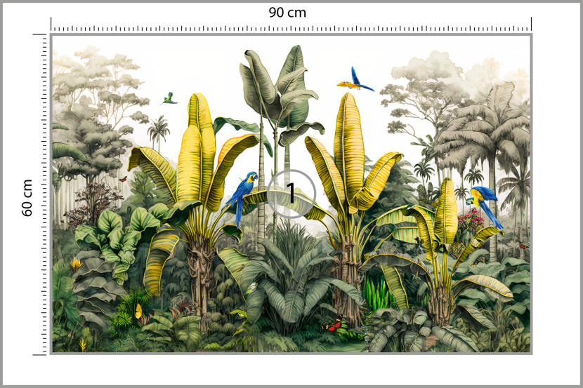 Fototapeta Las TROPIKALNY Drzewa Bananowe 90x60cm